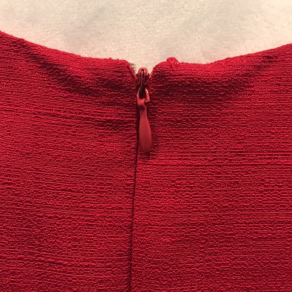 Fitted A-Line Dress Red Size Petite Medium - Picture 6 of 7